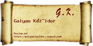 Galyas Káldor névjegykártya